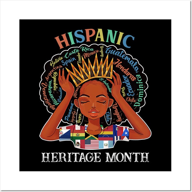 Hispanic Heritage Month Latina Girls Latino Countries Flags Wall Art by Eleam Junie